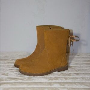 Vintage UGG Corene Chestnut Suede Lace-Up Boots w/ Zipper - Women's 6.5/7  Kid 5